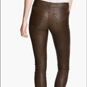 VINCE leather skinny ankle zip jean